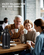 2 PCS Thermal Coffee Carafe 101 oz / 3L - Up to 24 Hours Hot, Insulated Stainless Steel Aipot for Hot Liquids, Coffee Carafes For Keeping Hot Coffee for Parties -Large Tea Carafe Flask(Black+Black)