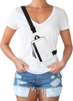 Peicees Small Crossbody Bag for Men Women Mini Sling Bag Travel Running Phone Daypack Cross Body Shoulder Bags, 2 Sizes, Small White
