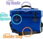 Viva 14QT On-The-Go Personal Portable Hard Cooler Ice Chest | Everyday, Beach, Sports, Camping, Picnics, Lunch Box, Groceries/Market