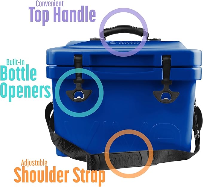 Viva 14QT On-The-Go Personal Portable Hard Cooler Ice Chest | Everyday, Beach, Sports, Camping, Picnics, Lunch Box, Groceries/Market