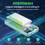 Portable Charger 40,800mAh Power Bank, 25W PD QC 4.0 Fast Charging Portable Phone Charger with Built-in Cables,LCD Display USB C Battery Pack Compatible with iPhone 16/15/14,Android Samsung (Green)