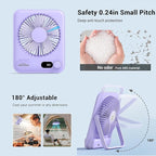 Small Desk Fan Personal Fans: 5000mah 25 Hours Battery Office Quiet Mini Desktop Fan Portable Rechargeable Travel Essentials (Purple, 2000)