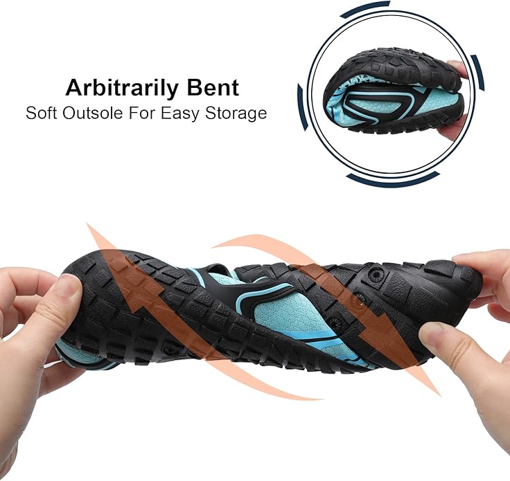 L-RUN Barefoot Water Shoes Women Mens Aqua Sock Athletic Hiking Water Sports Shoes for Swim Beach Pool Sand Diving Walking