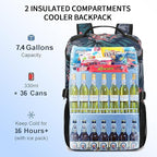 Kalesi Cooler Backpack 36 Cans Lightweight Insulated Backpack Cooler Leak-Proof Travel Camping Lunch Backpack Outdoor Cutlery Backpack for Men and Women