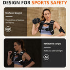 FUFF Weighted vest woman - 5lb/10lb/12lb/15lb/20lb/25lb/30lb Weights with Reflective Stripe, Weighted Vest for Men Women Strength Training Running Walking Jogging