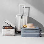 Hanke 20 Inch Carry On Luggage with Wheels PC Hard Shell Suitcase Top Opening Aluminum Frame Travel Luggage Suitcases for Woman Men Gifts.(Ivory White)