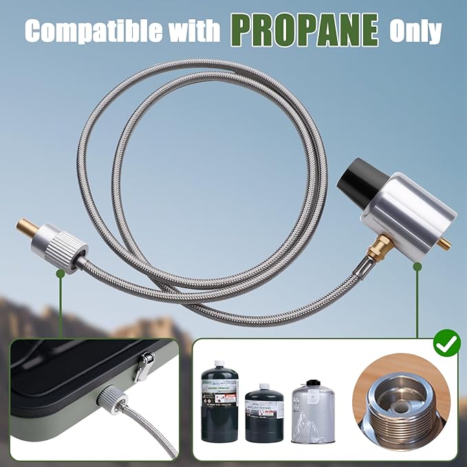 Camping Stove 2 Burner, Lightweight Foldable Propane Stove with 17200 BTUs High Output, Quick Ignition & Ajdust Camp Stove, Must Have for Camping, Hiking, Travel, Outdoor BBQ