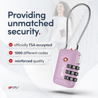 TSA Accepted Luggage Travel Lock, Set-Your-Own Combination Lock for School Gym Locker, Luggage Suitcase Baggage Locks, Filing Cabinets, Toolbox, Case (Purple, 1 Pack)