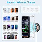 Magnetic Wireless Charger, 15W Fast Wireless Charging Pad Magsafe Charger for iPhone Air/iPhone 17/17 Pro Max/16/16 Pro/16 Pro Max/16 Plus/15 Pro Max/14/13/12 AirPods Pro 4/3/2/Pro with Dual Ports