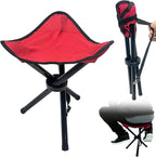 Travel Folding Camping Stool, Use Height 14.6" and Maximum Weight 300 lbs Outdoor Portable Tripod Seat Fishing Chair Seat for Camping Fishing Hiking Gardening and Beach Garden Painting (Red)