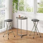 Goplus Folding Stool, 2 Pack 28 Inch Foldable Camping Seat for Adults with 550 lb Capacity, Portable Plastic Fold up Round Stool with Handle for Fishing Hiking Gardening BBQ