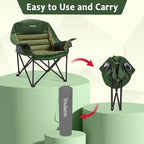 Oversized Camping Chair, Portable Folding Camping Chairs with Side Pocket, Cup Holder and Carry Bag, Heavy Duty Outdoor Camping Chairs for Adults, Fishing, Sports, Trip, up to 400lbs, Style 2