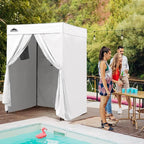 EAGLE PEAK Flex Compact 5x5 Pop-up Canopy Changing Room, Portable Privacy Dressing Room for Indoor Fashion Photoshoots, Camping, or Pool, White