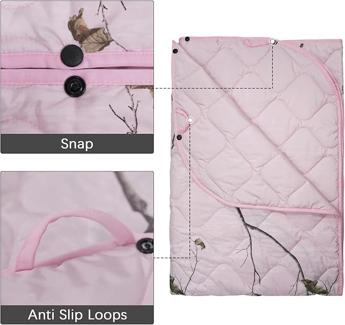 LOOGU Camo Blanket Waterproof Insulation Poncho Liner for Outdoor Camping, Hiking, Hunting, Survival, Backpacking, Picnicking