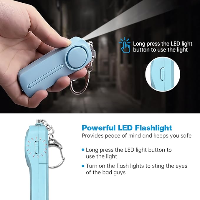 Safesound Personal Alarm: Your 130dB Self-Defense Companion - Keychain Emergency LED Flashlight - Security and Protection for Women, Girls, Kids, and The Elderly (Black, 1)