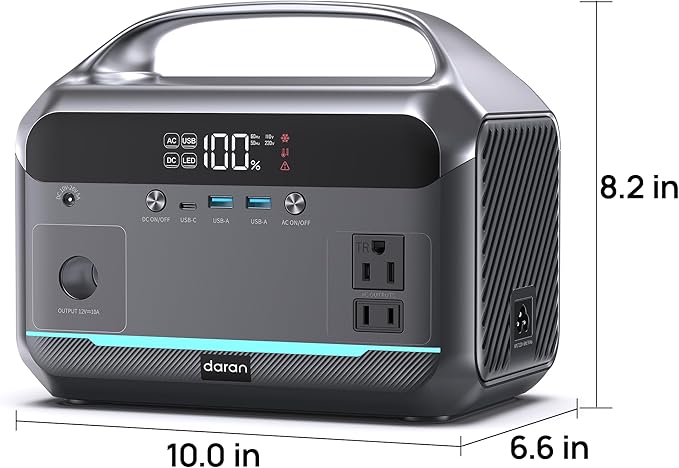 Portable Power Station 90,000mAh, 288Wh LiFePO4 Battery Backup w/ 2× 350W (600W Surge) 110V Pure Sine Wave AC Outlets, Solar Generator for Home Backup, CPAP, RV, Camping, Off-Grid & Emergency Power