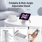 iWALK Qi2 Certified 15W Magnetic Wireless Power Bank, 10000mAh Portable Charger with Adjustable Stand & LED Display, Fast Charging for iPhone 16/15/14/13/12 Pro/Pro Max/Plus/Mini