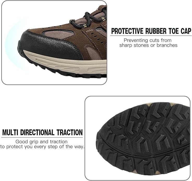 Kricely Men's Trail Running Shoes Non Slip Hiking Shoes Tennis Shoes Fashion Sneakers Workout Footwear