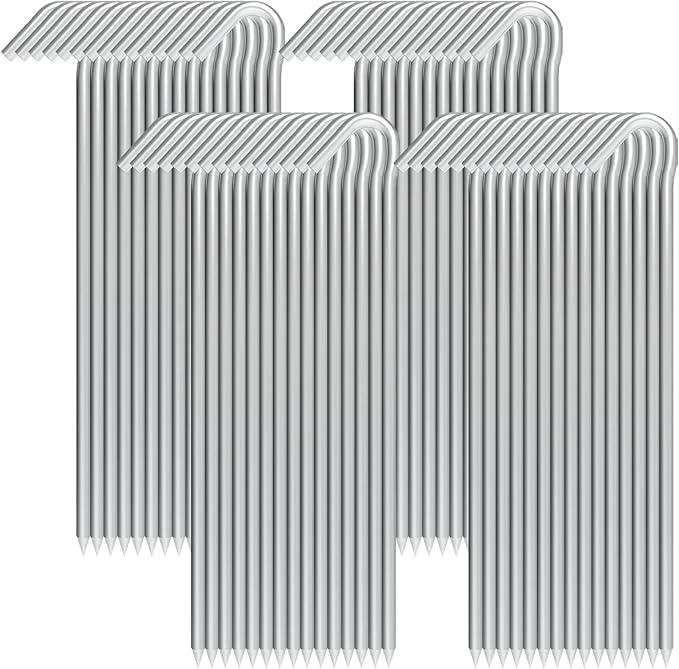 9 Inch Tent Stake Yard Inflatable Stakes Metal Tent Pegs Heavy Duty Ground Stake Fence Hooks Camping Spikes for Canopies, Tarp and Outdoor Christmas Decorations (60)