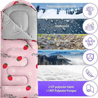 Sleeping Bags for Adults Youth Kids,3D Printing Camping Sleeping Bag for Girls Boys Lightweight Waterproof Cold/Warm Weather Sleeping Bag for 3 Seasons