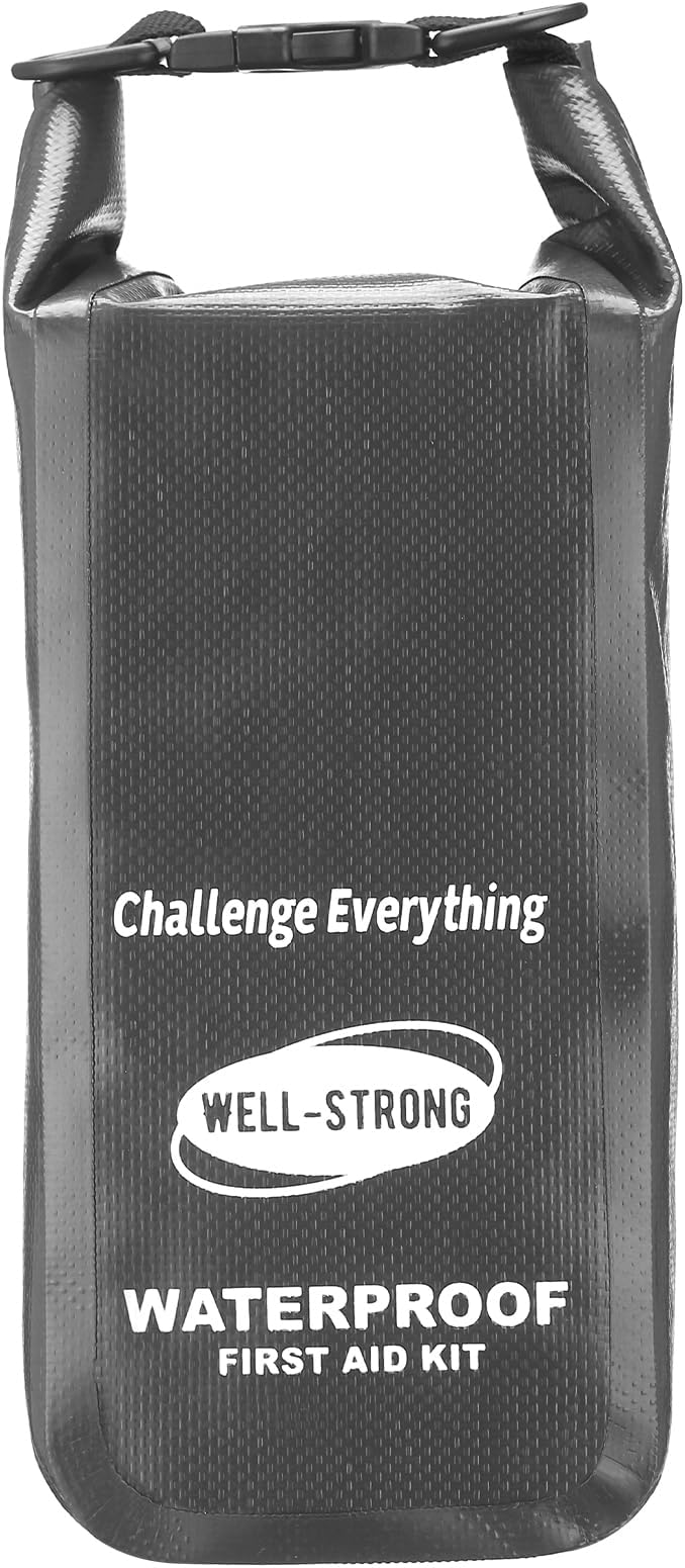 Waterproof First Aid Kit Roll Top Boat Emergency Kit with Waterproof Contents for Fishing Kayaking Boating Swimming Camping Rafting Beach Dark Grey