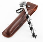 Kosibate Bushcraft Gear, Hand Auger Wrench for Easy Wood Drilling - Settlers Wrench and Bushcraft Tools Perfect for Camping and Woodworking Tasks-Scotch Eye Wood Drill with Leather Case Brown.
