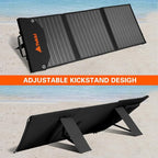 Takki 60W Solar Panel Foldable Solar Charger Kit with USB DC Type-C Ports for Portable Power Station Generator Camping Outdoor, 10 Connectors