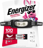 Energizer Universal Plus LED Headlamp, Lightweight Bright Headlamp for Outdoors, Camping and Emergency Light for Adults and Kids, Includes Batteries, Pack of 2