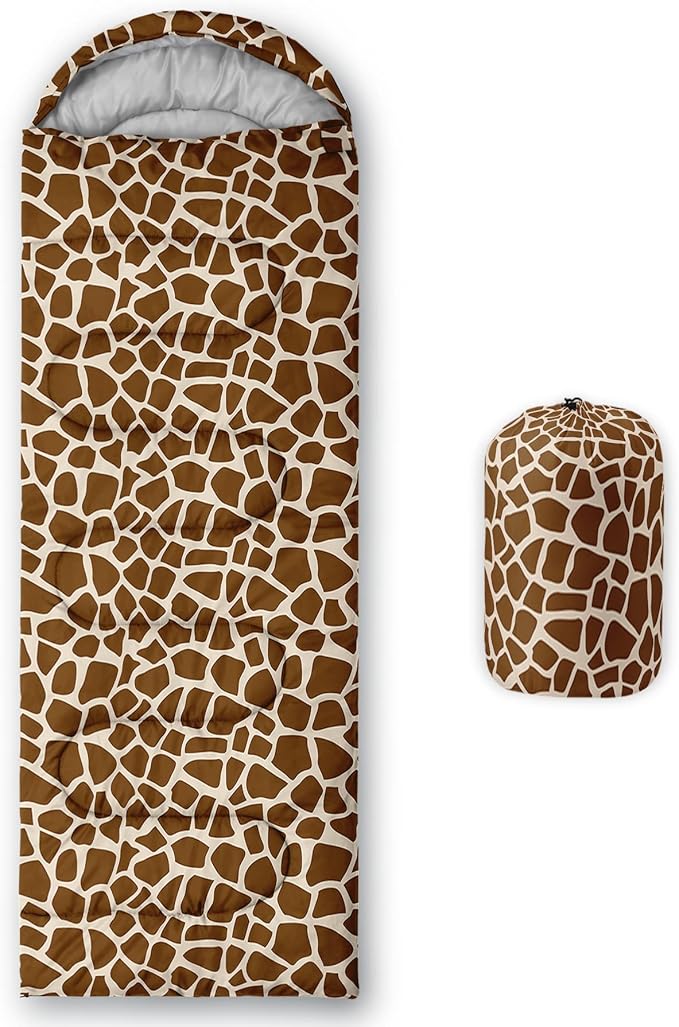 QOOMO Animals Camping Sleeping Bags,3 Season Warm & Cool Weather,Lightweight,Waterproof Sleeping Bags for Adults & Kids,Traveling,and Outdoors,Camping Gear Equipment