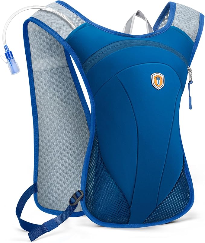 Hydration Backpack with 2L Water Bladder Bag, Lightweight and Breathable Running Vest for Men, Adjustable Chest Straps Water Pack for Cycling Hiking Climbing Outdoor