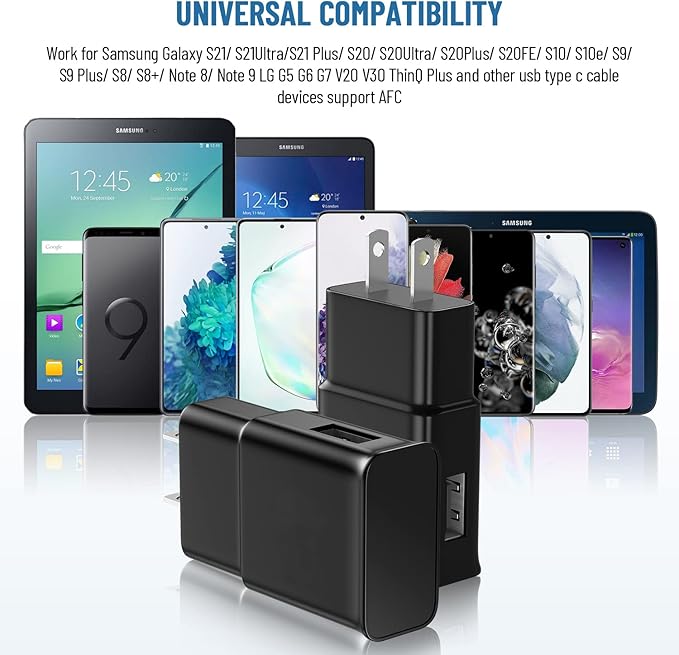 Type C Charger Fast Charging,Android Phone Charger Block with USB C Charger Cables 6.6Ft & 8Ft for S26/S25/S23/S22/S21/S20/S10/S10 Plus/S10E/S9/S8/S21Ultra/S22+/S22 Ultra/Note 8/9/10/20