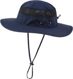 Connectyle Wide Brim Sun Hat for Men Breathable Cowboy Boonie Hat UPF 50+ Sun Protection Bucket Hat for Fishing Hiking