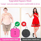 Fishboy Upgraded Square Collapsible Stool, 400lbs Max Weight, Lightweight But Sturdy, Portable Retractable Folding Telescoping Foldable Camping Stool for Adults Outdoor Fishing Hiking Travel BBQ