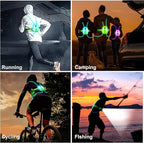 LED Reflective Running Vest Lights for Runners, Running Lights with Front Light, Safety USB Rechargeable Reflective Night Lights For Men/Women Running Walking Cycling, Three Light Modes with 7 Colors