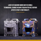 OneTigris ROCUBOID Camping Backpacking Titanium Stove Portable Foldable Burning Wood Stove for Outdoor Hiking Picnic BBQ,Weights 460g/16.2oz