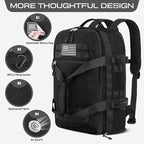 ETRONIK Gym Bags for Men, Large Tactical Duffle Bag Backpack with Shoe Compartment, 3 in 1 Carry on Bag Travel Backpack with Wet Pocket, Weekender Overnight Range Bag for Workout Football Gym, Black