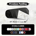puredown® Soft Feather Down Throw Blanket Lightweight Packable Couch Throw for Indoor and Outdoor Use, 50"X70", Black