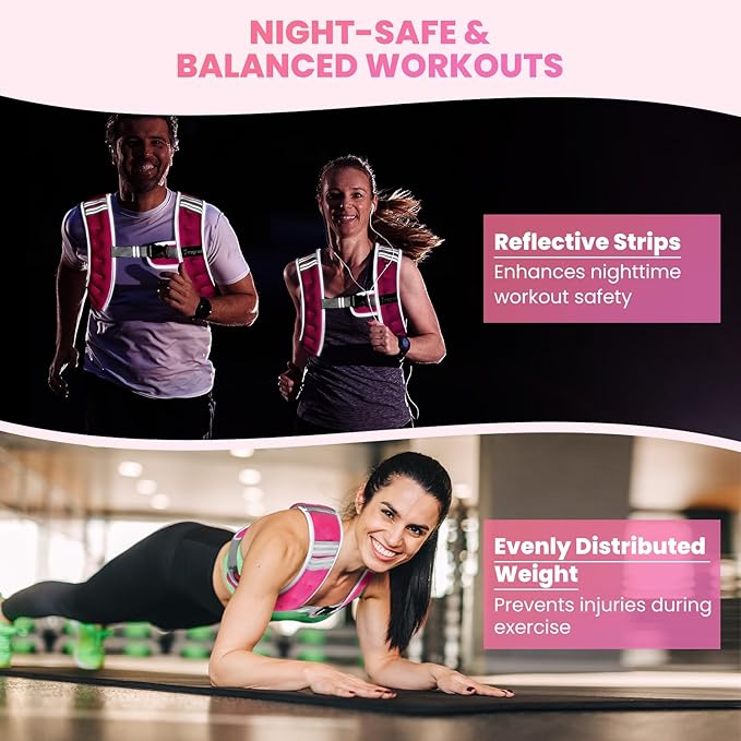 Fragraim Weighted Vest for Women Men - 8lb/10lb/12lb/16lb/22lb/25lb/30lb Weight Vest with Reflective Stripe, Detachable Phone Pouch, Ideal for Walking, Strength Training, Running, Workout, Cardio