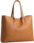 Italian Leather Tote Bag for Women - Large Shoulder Shopper, Fits 16” Laptop, Keychain Holder, Made in Italy