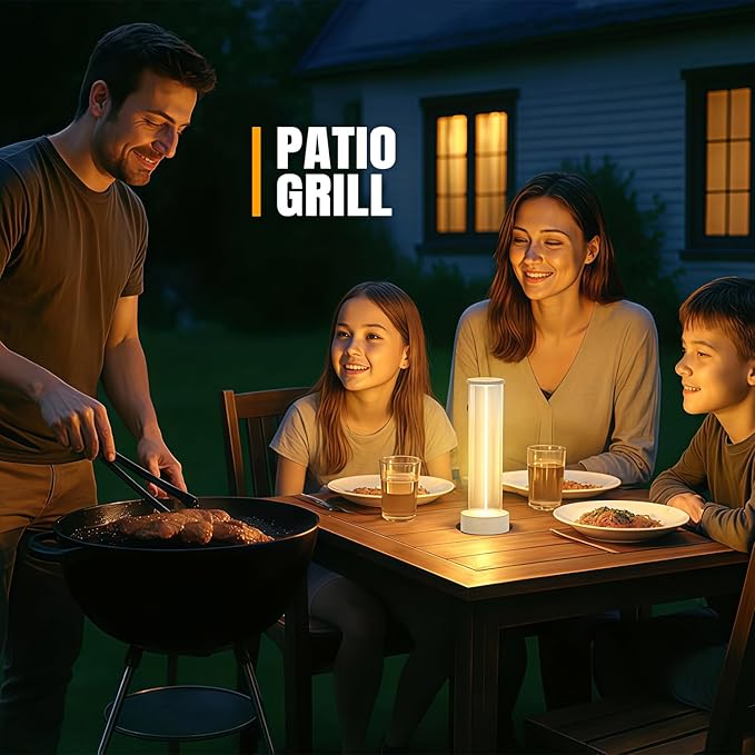 Indoor Outdoor Cordless Table Lamp,Rechargeable Battery Powered Lamp 3-Mode Touch Dimmable,IP54 Waterproof Portable Lamp for Bedside Reading,Patio Grill,Gazebo Party,Camping Tent (White)