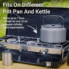 Camping Stove, 3 Burner Propane Portable Camp Stove with Regulator, Push-Button Instant Ignition, Portable Camp Grill, Adjustable Burners for Car Camping Outdoor Cooking (BLACK-19800 BTUs)