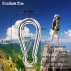 Carabiner 3 Inch Spring Snap Hook, 16pcs M8 5/16 Inch Spring Snap Hook Quick Link for Camping Hiking, 500LBS Holding Capacity Heavy Duty Steel Carabiner Clip Buckle for Hammock Swing Fitness