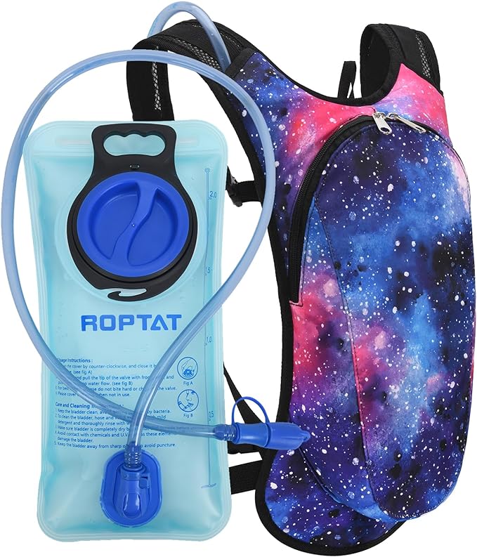 Roptat Hydration Backpack Pack with 2L Hydration Bladder - Lightweight Water Backpack Water Pouch for Women Men Running Riding Biking Music Festival