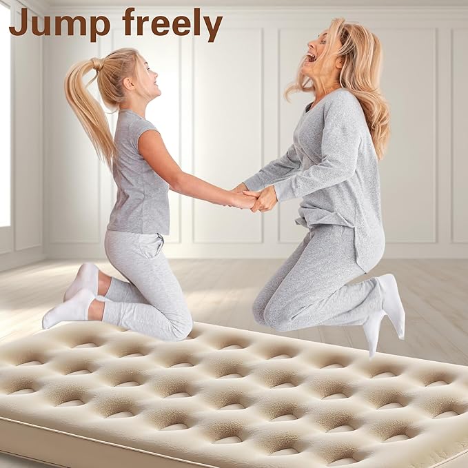 Twin Size Air Mattress – Single Inflatable Bed with Fiber-Tech Support, 10" Height, 300 lbs Capacity, Portable Blow Up Mattress for Camping, Guests & Travel