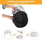 Lineslife Folding Campfire Tripod for Cooking, Portable Camping Tripod Stand with Grill Grate for Solo Stove Bonfire Fire Pit, Dutch Oven, Open Fire, Stainless Steel