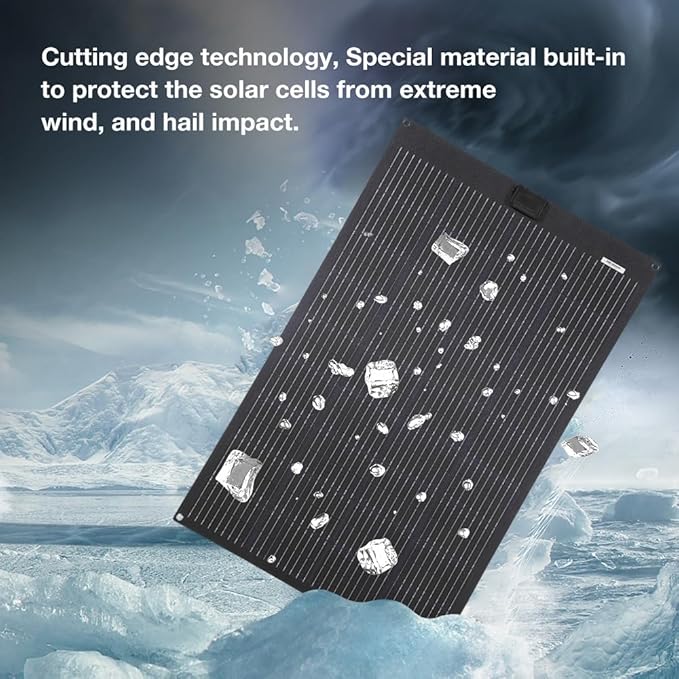 LensunSolar 80W 12V Flexible Solar Panel ETFE Black Thin, Monocrystalline High Efficiency, Slim Flexible PERC Mono Solar Cells 12 Volt for Battery Charge Marine RV Campers Boats Camping Generator