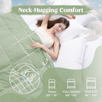 puredown® King Size Blanket for Bed, Ultra Soft Lightweight Down & Feather Fill, All Season Blanket, Machine Washable, 88"X108", Sage Green