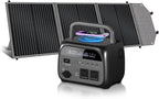 Portable Power Station with 100W Solar Panel, 345Wh LiFePO4 Battery Solar Generator with 500W AC Output for Camping RVs Travel Home Use