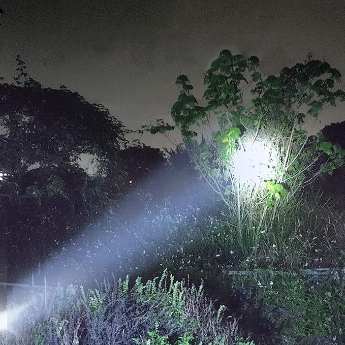 Solar/Rechargeable Multi Function 1000 Lumens LED Flashlight, with Emergency Strobe Light and 1200 Mah Battery, Emergency Power Supply and USB Charging Cable, Fast Charging (1PC)