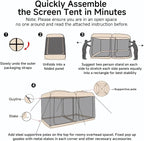 Alvantor Screen House Gazebo, 6-10-15 Person Pop Up Igloo Screened Canopy Tent with Mosquito Netting Sides, Instant UV Resistant Sun Shelter for Garden, Patio, Backyard